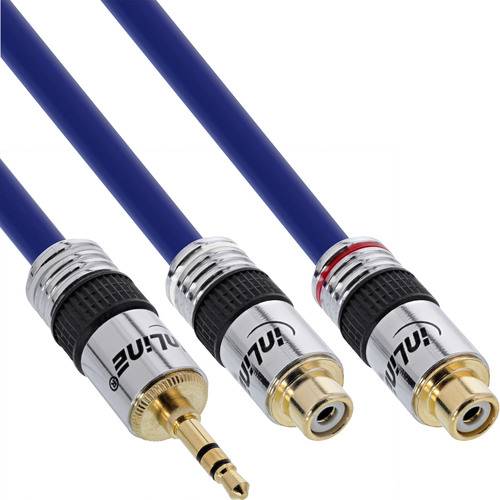 InLine® Cinch/Klinke Kabel, PREMIUM, 2x Cinch Buchse an 3,5mm Klinke St., 0,25m Kabel Audio- / &