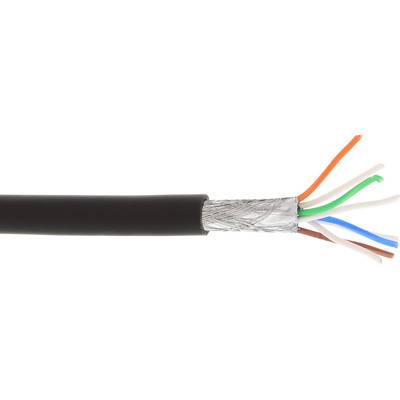 InLine® Patchkab., S/FTP (PiMf), Cat.6A, 500MHz, halogenfrei, CU, schwarz, 100m Kabel Patchkabel
