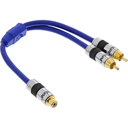 InLine® Cinch-Y-Kabel, PREMIUM, 1x Cinch Buchse zu 2x Stecker, 0,25m Kabel Audio- / Videokabel &