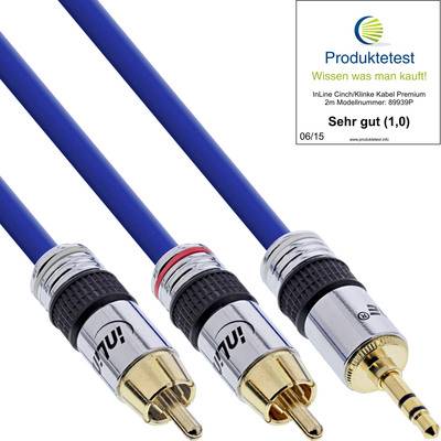 InLine® Cinch/Klinke Kabel, PREMIUM, 2x Cinch Stecker an 3,5mm Klinke, 20m Kabel Audio- / diverse &