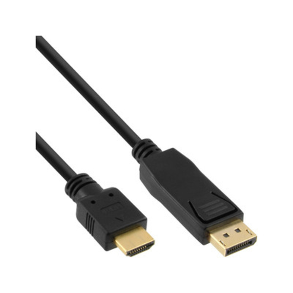 InLine® DisplayPort zu HDMI Konverter Kabel, schwarz, 10m Kabel Displayport zu / VGA / DVI