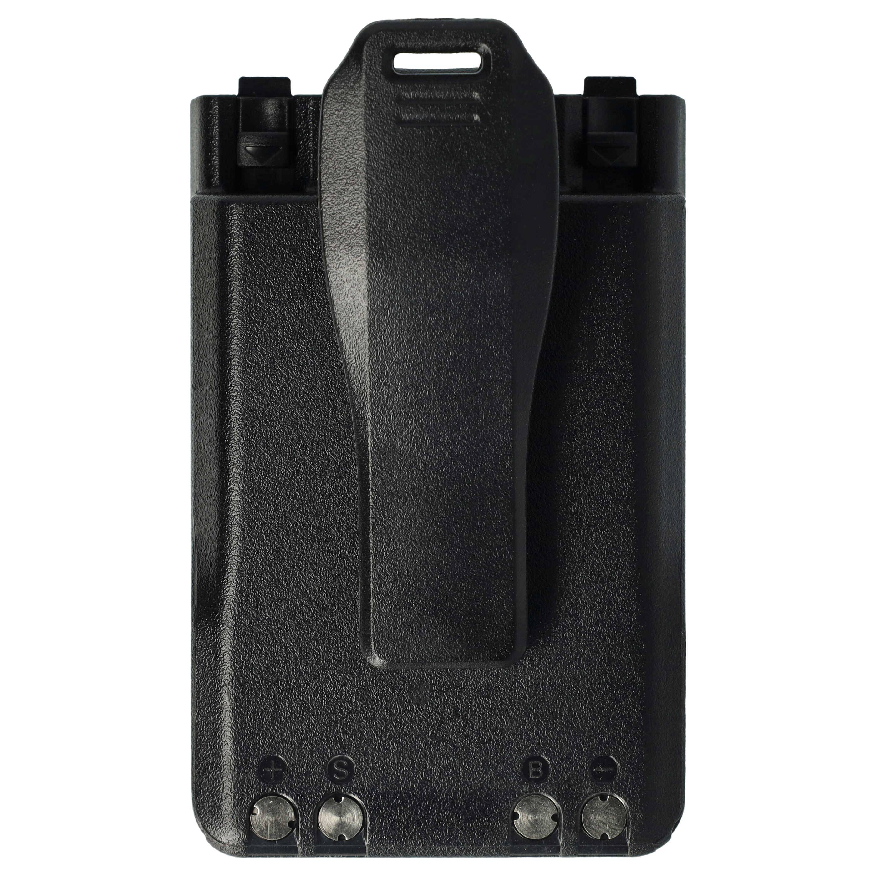 vhbw Akku kompatibel mit Icom IC-705, ID-52E, IP-100H, ID-31E, ID-51E Funkgerät, Walkie Talkie (3300mAh, 7,4V, Li-Ion) + Gürtelclip