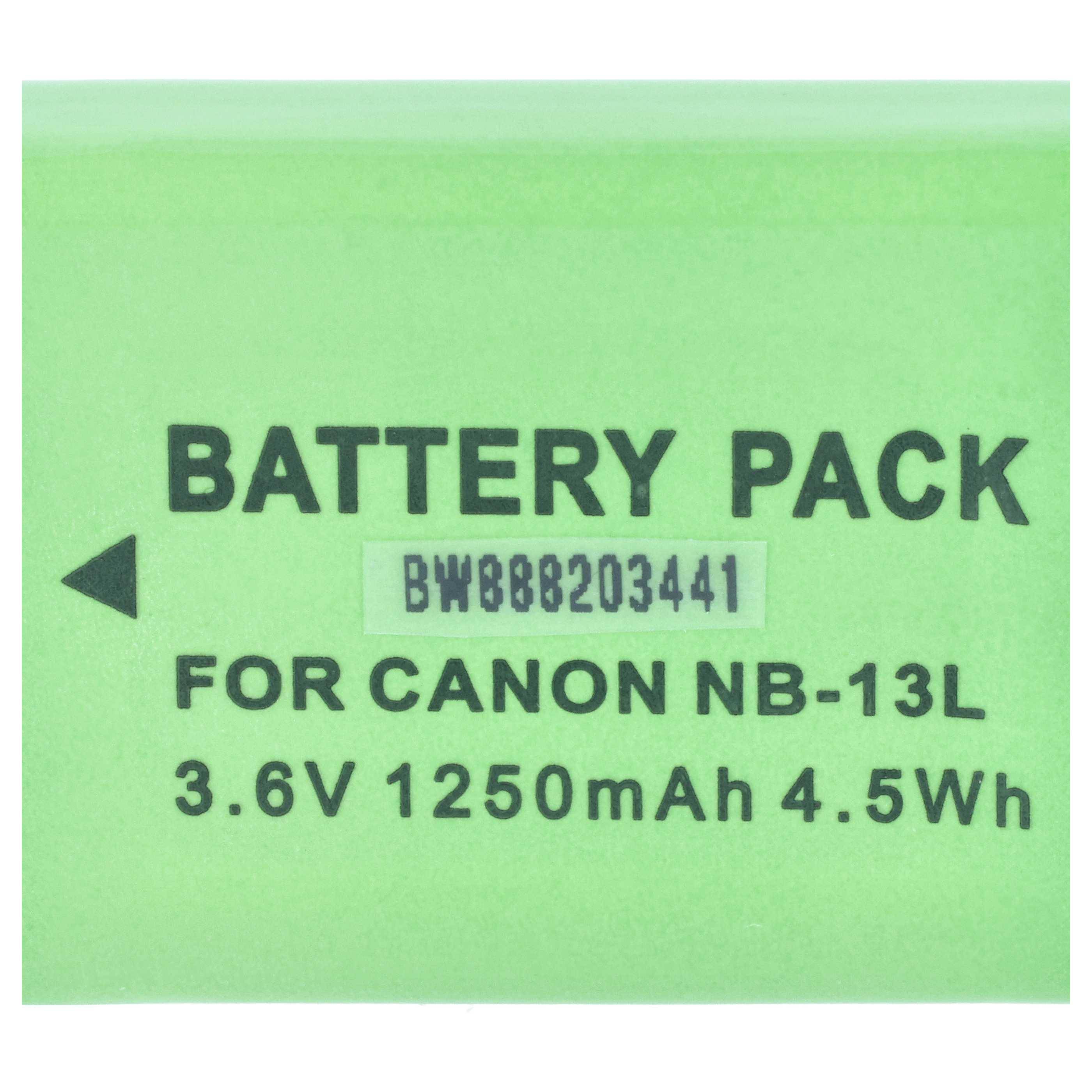vhbw Akku Ersatz für Canon NB-13L | für Kamera (1250 mAh, 3,7 V, Li-Ion)