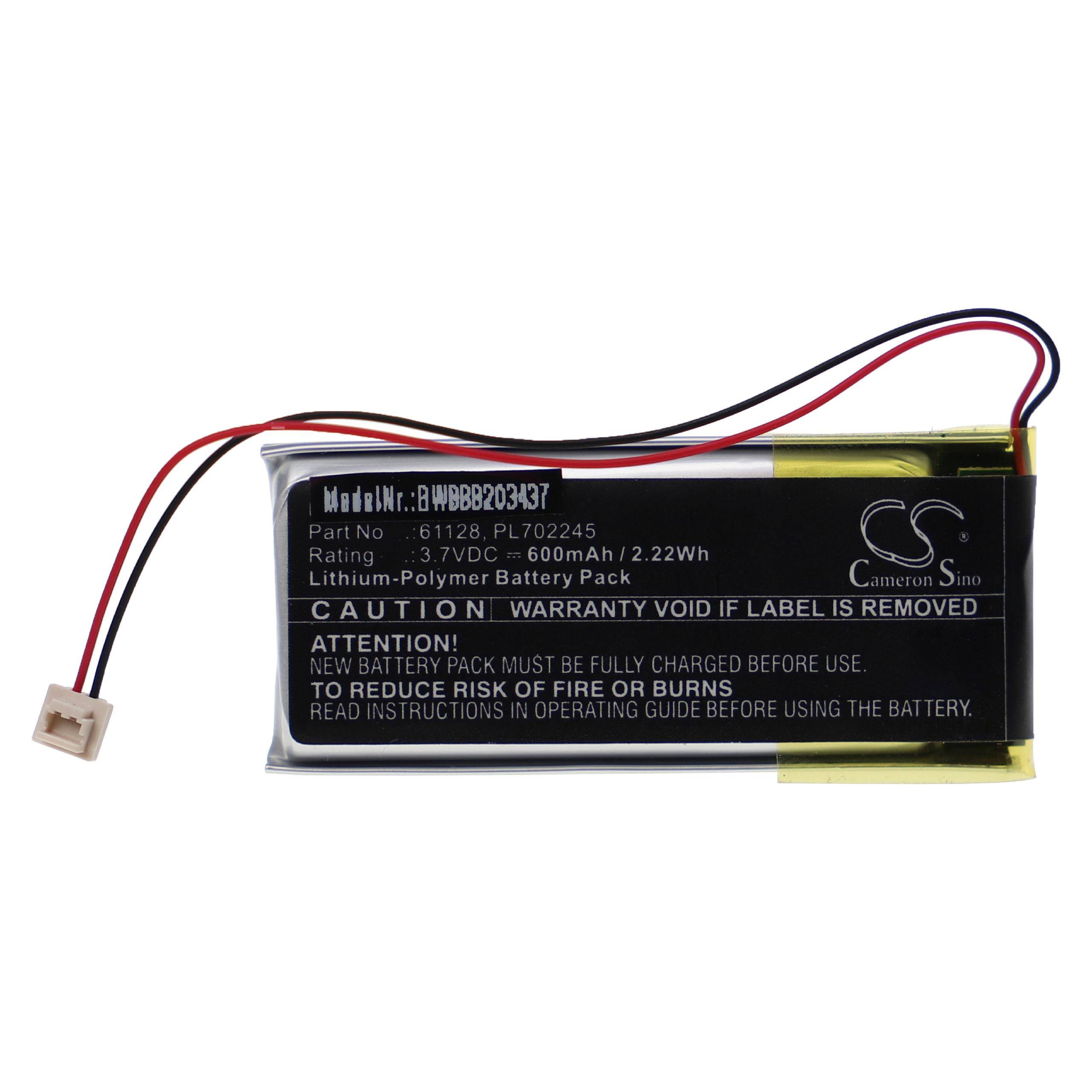 vhbw Akku Ersatz für Streamlight PL702245, 61128 für Multifunktionslampe (600mAh, 3,7V, Li-Polymer)