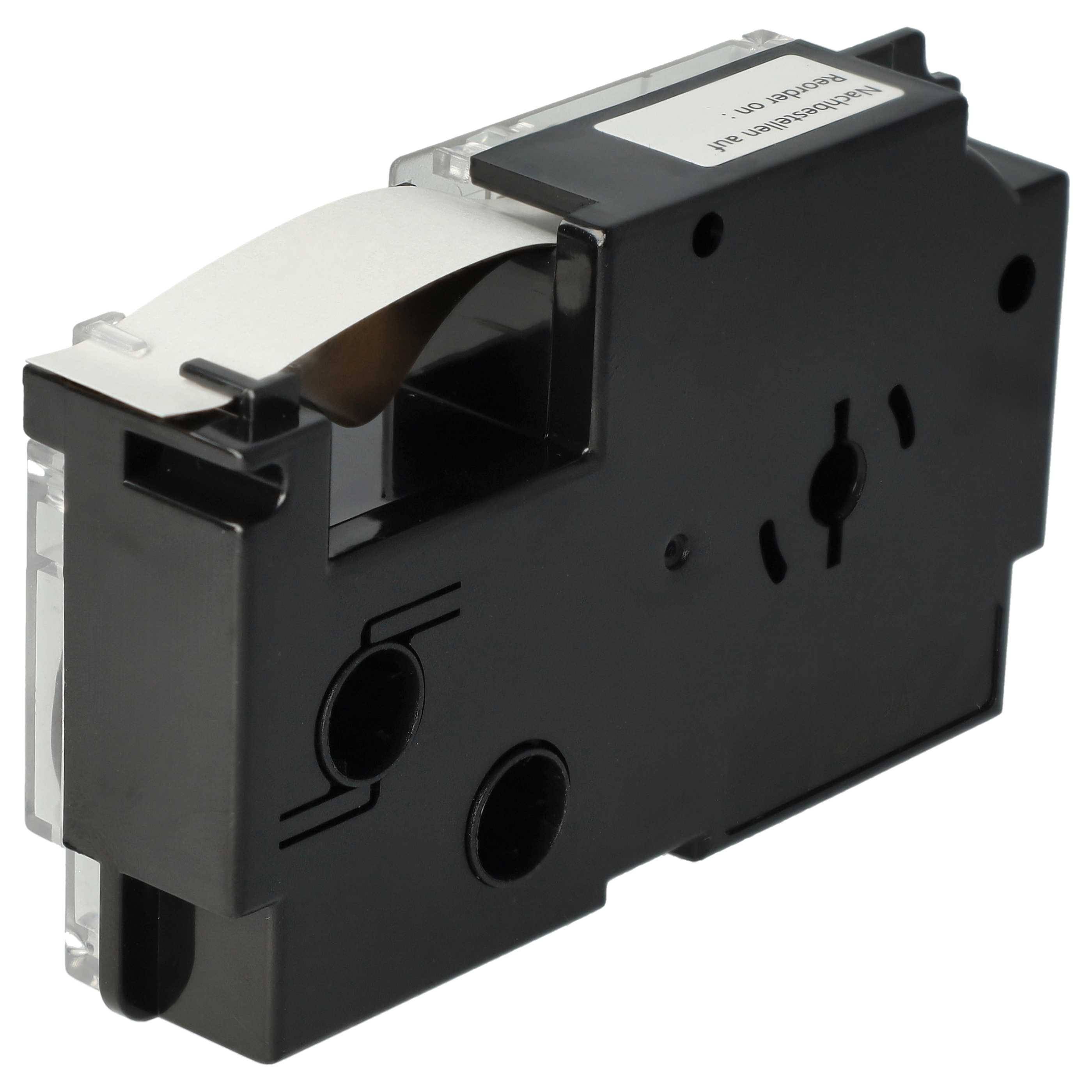 vhbw Schriftband-Kassette kompatibel mit Casio KL-2000, KL-300, KL-70E, KL-200E, KL-60, KL-7000, KL-7200 Etiketten-Drucker 8m x 12mm Schwarz auf