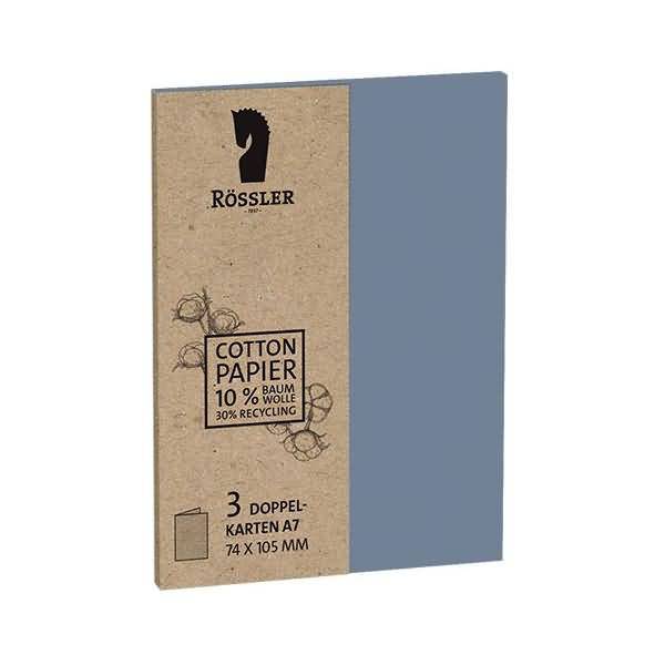 Karte A7 hoch doppelt VE=3 Stück Terra Denim