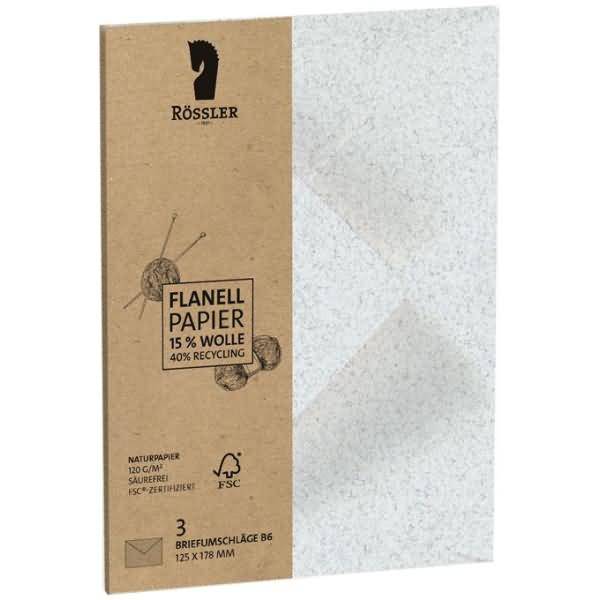 Briefumschlag B6 VE=3 Stück Terra Flanell 120g/qm