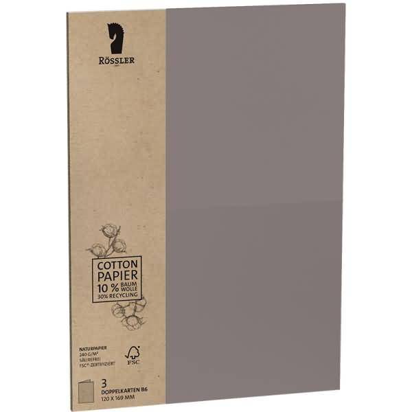 Karte B6 hoch doppelt VE=3 Stück 240 g/qm plan Terra Muskat