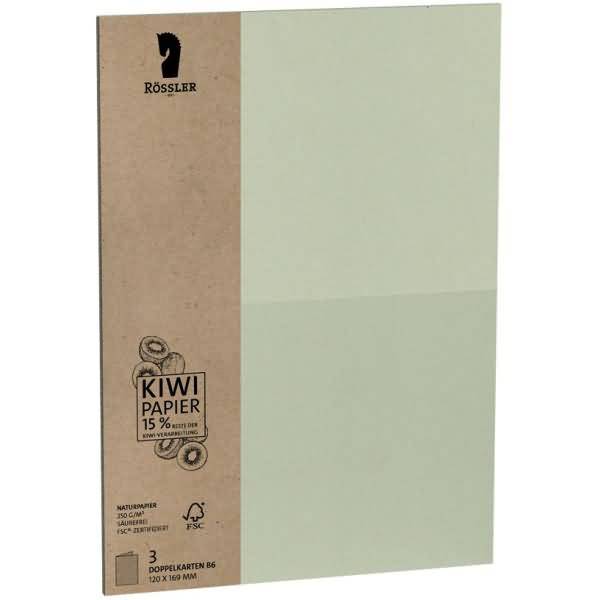 Karte B6 hoch doppelt VE=3 Stück 240 g/qm plan Terra Kiwi