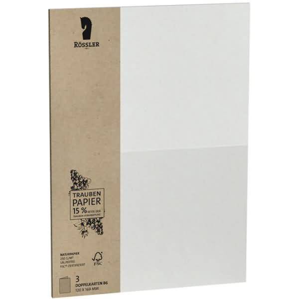 Karte B6 hoch doppelt VE=3 Stück 240 g/qm plan Terra Grape