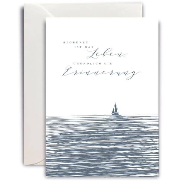 Trauerkarte MP B6 hoch Segelschiff Begrenzt ist das Leben