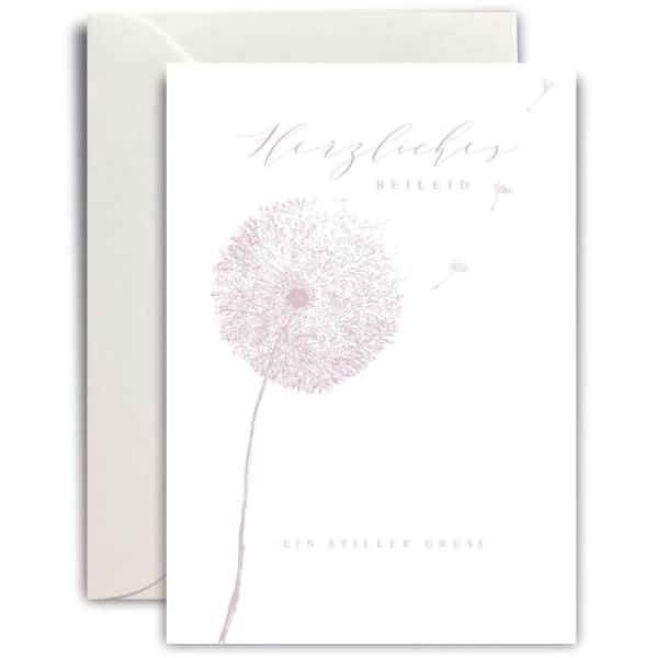 Trauerkarte MP B6 hoch Pusteblume Herzliches Beileid