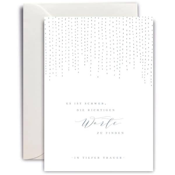 Trauerkarte MP B6 hoch Tropfenhimmel Es ist schwer