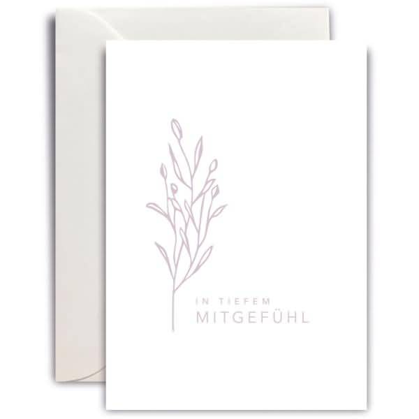 Trauerkarte MP B6 hoch Blütenstengel In tiefem Mitgefühl