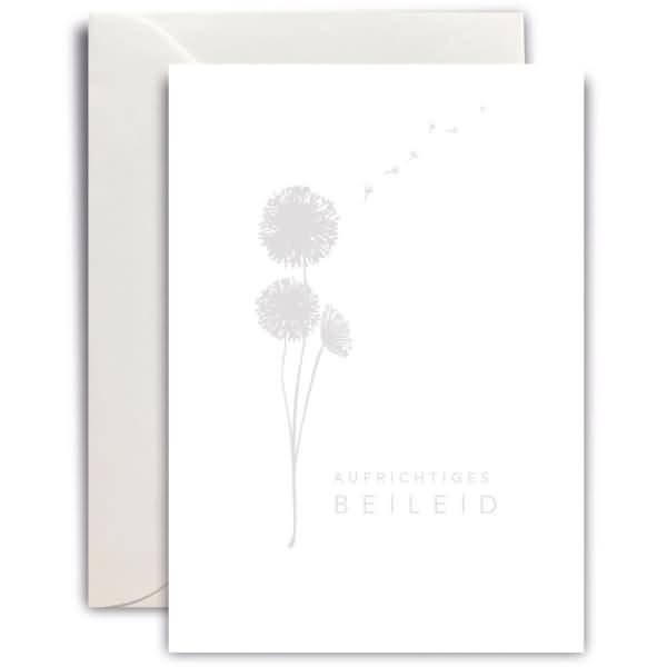 Trauerkarte MP B6 hoch Pusteblumen Aufrichtiges Beileid