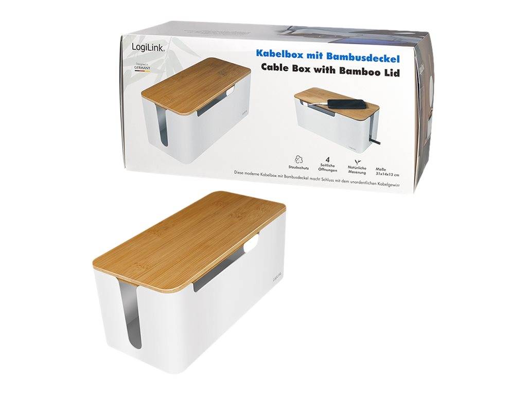 LogiLink Kabel-Organizer - mit Bambusdeckel