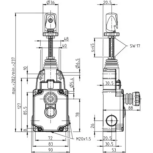 Bernstein Seilzugschalter SRM-U1Z/U1Z-QF-175 Bernstein Seilzugschalter SRM-U1Z/U1Z-QF-175