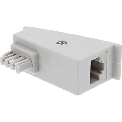 InLine® TAE-F Adapter, Stecker auf RJ45 Buchse, 8P2C für Fritzbox, grau Adapter / Konverter /
