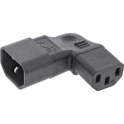 InLine® Netzadapter IEC 60320 C14 / C13, L/R gewinkelt, 3pol. Kaltgeräte Adapter / Konverter DC- /