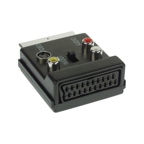 InLine® S-VHS/Scart Adapter, Scart Stecker/Buchse an 3x Cinch / 1x S-VHS Buchse Adapter / Konverter