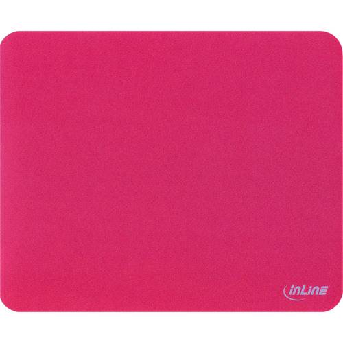 Ein rotes Mousepad mit abgerundeten Ecken und einem kleinen 