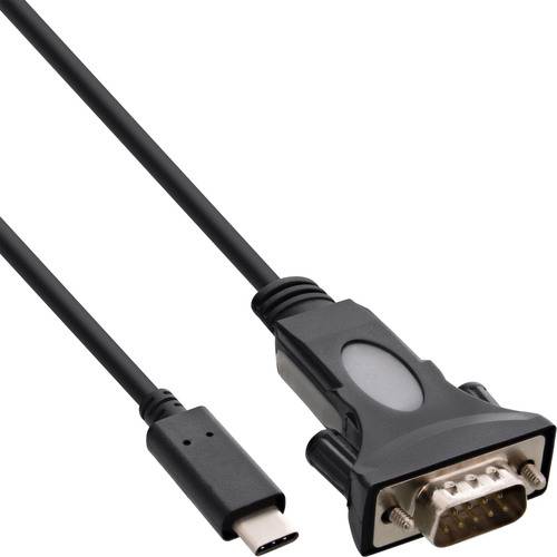 Ein USB-C-zu-VGA-Adapterkabel, das auf der linken Seite einen USB-C-Anschluss und auf der rechten Seite einen VGA-Anschluss zum Verbinden von Geräten zeigt.