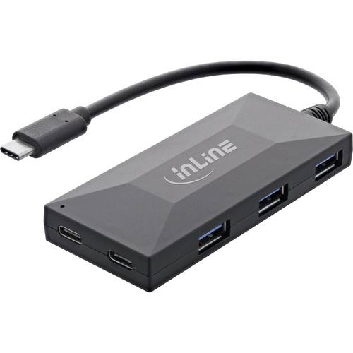 InLine® USB 3.2 Gen.1 Hub, USB-C zu 2 Port und 3 USB-A, ohne PSU Eingabe / Ausgabe Dockingstations