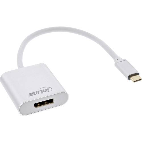 InLine® USB Display Konverter, USB-C Stecker zu DisplayPort 4K/60Hz silber Adapter / Konverter /