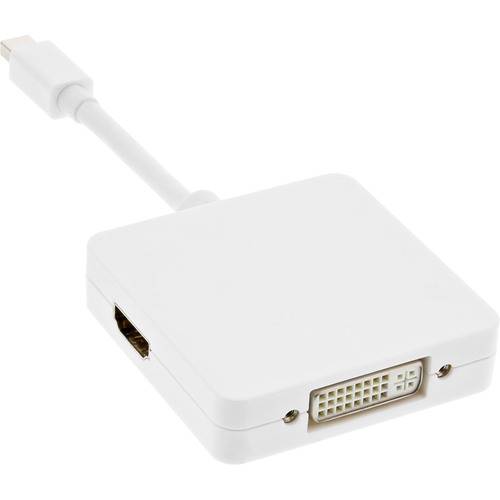 Ein weißer HDMI-zu-DVI-Kabeladapter mit einem kurzen Kabel und rechteckigen Steckverbindern.