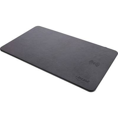 InLine Maus-Pad, Wireless Charging (Qi), Kunstleder, 370x225x7mm, schwarz - 55495