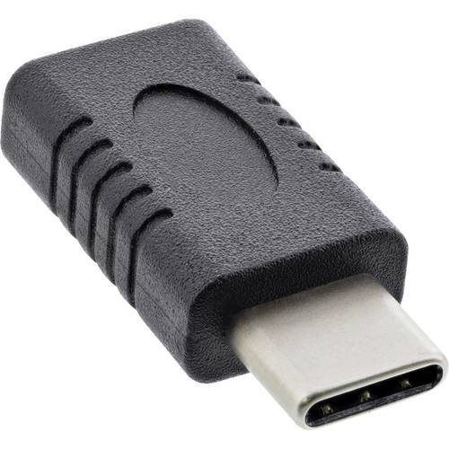 Schwarzer USB-C-Steckeradapter, der seine metallische Spitze und strukturierte Oberfläche zeigt.