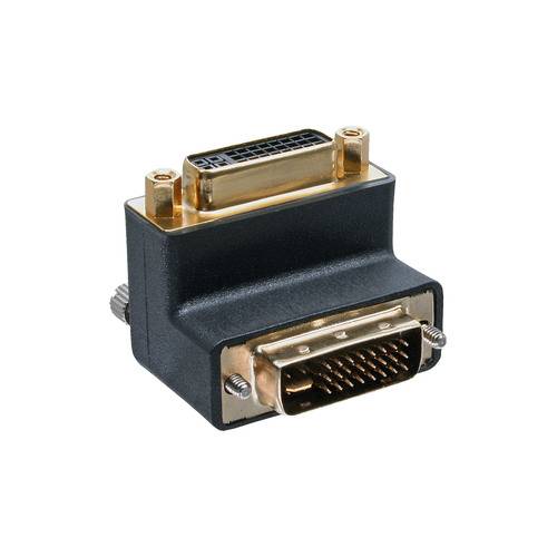DVI-zu-HDMI-Adapter in Schwarz und Gold, verwendet zum Verbinden von DVI-Kabeln mit HDMI-Anschlüssen.