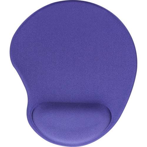 Eine violette ergonomische Mousepad mit einer Handgelenk-Stützkissen, die für Komfort bei der Computernutzung entwickelt wurde.