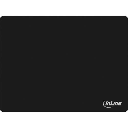 Ein schwarzes Mousepad mit abgerundeten Kanten und dem 