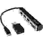 InLine® USB OTG Cardreader & 3-fach USB 2.0 Hub, für SDXC und microSD, mit Adapter / Konverter USB
