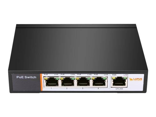 LUPUSNET - Switch - unmanaged - 4 x 10/100 (PoE)