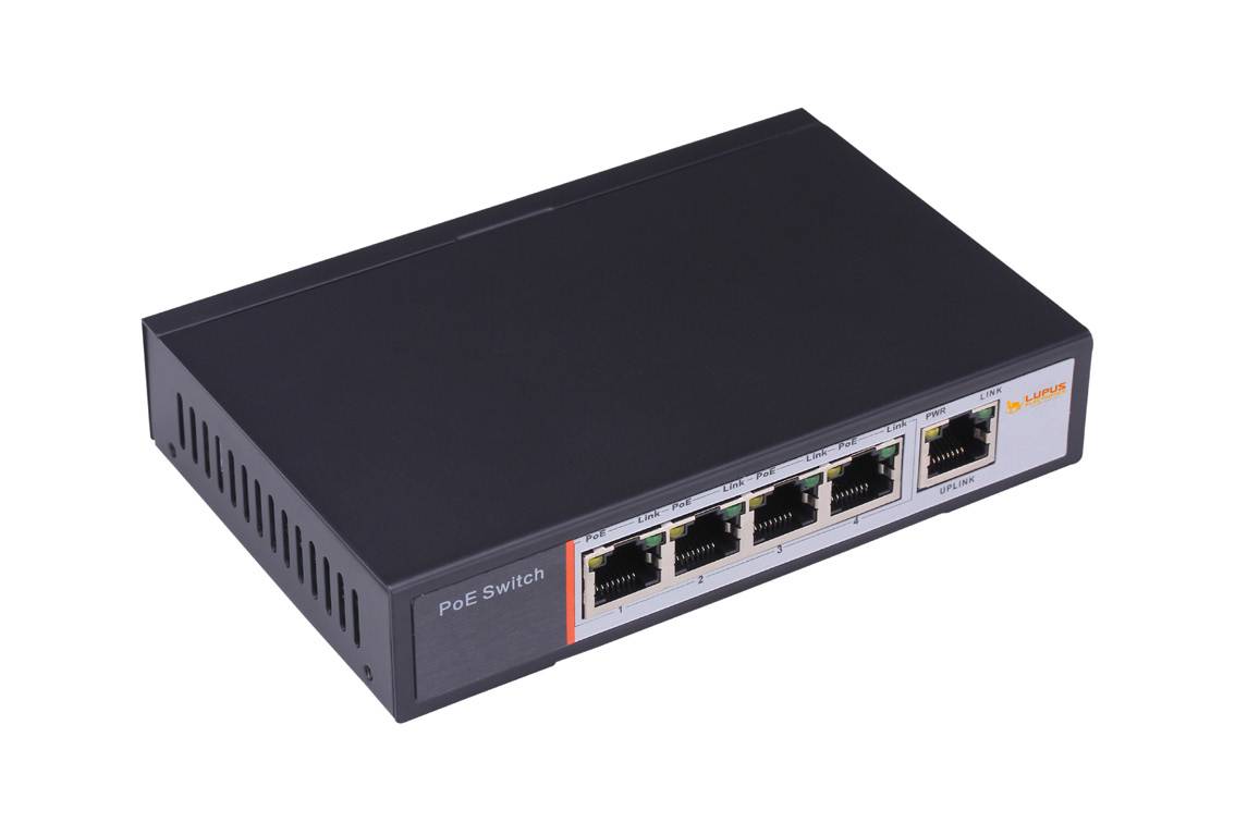 LUPUSNET - Switch - unmanaged - 4 x 10/100 (PoE)