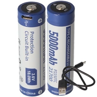 2 Stück 21700 Li-ion Akku 5000mAh 3,7V - 3,6V 76,2x21,4mm mit PCB Schutz inkl. USB-C Lademöglichkeit 2 Stück 21700 Li-ion Akku 5000mAh 3,7V - 3,6V 76,2x21,4mm mit PCB Schutz inkl. USB-C Lademöglichkeit