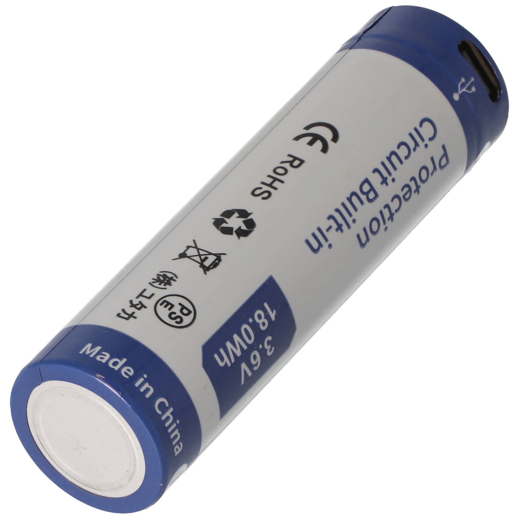 2 Stück 21700 Li-ion Akku 5000mAh 3,7V - 3,6V 76,2x21,4mm mit PCB Schutz inkl. USB-C Lademöglichkeit