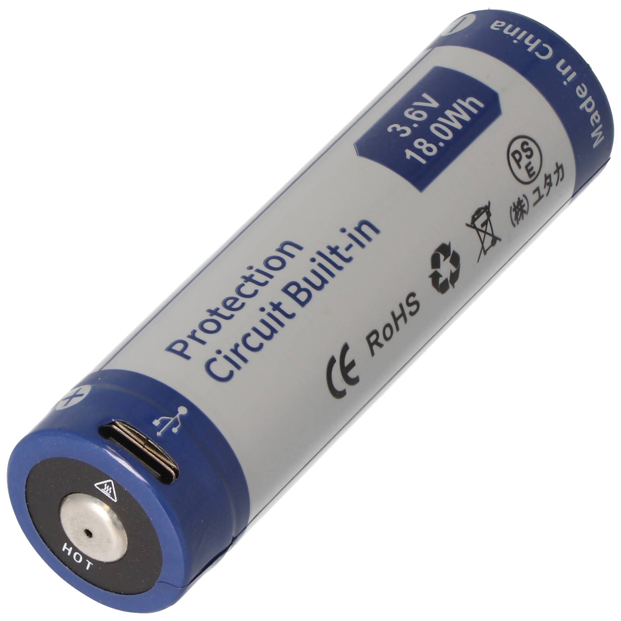 2 Stück 21700 Li-ion Akku 5000mAh 3,7V - 3,7V 76,2x21,4mm mit PCB Schutz inkl. USB-C Lademöglichkeit