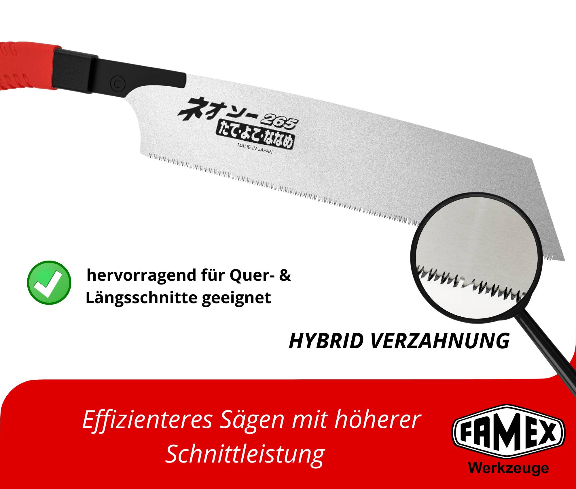 FAMEX 5547 Profi Japansäge Kataba 265mm - 15 Zähne pro Zoll - PROFESSIONAL