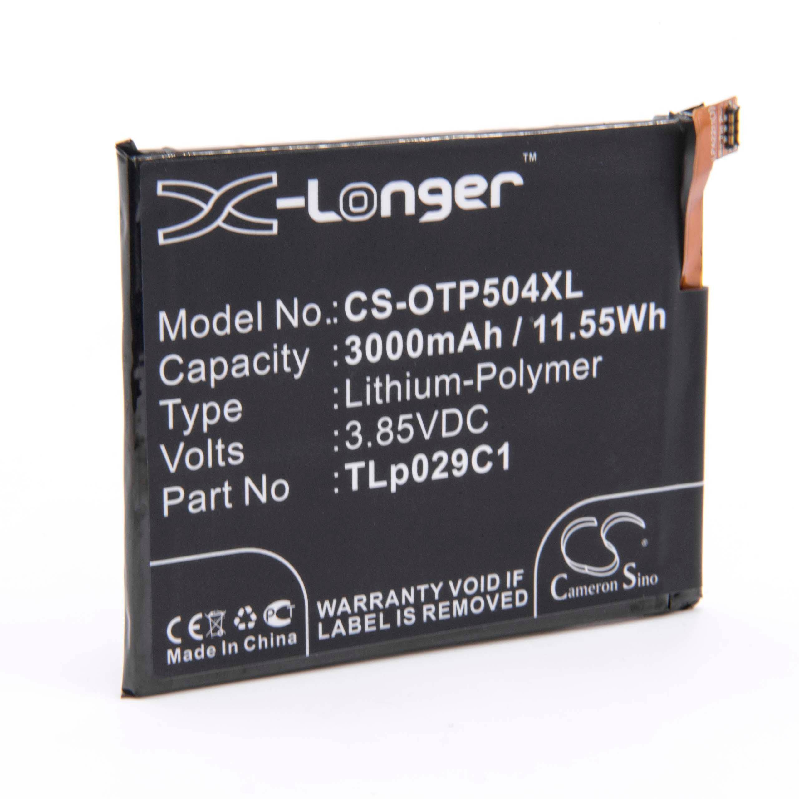 Li-Polymer-Akku - 3000mAh (3.85V) für Handy, Smartphone, Telefon wie Alcatel TLp029C1