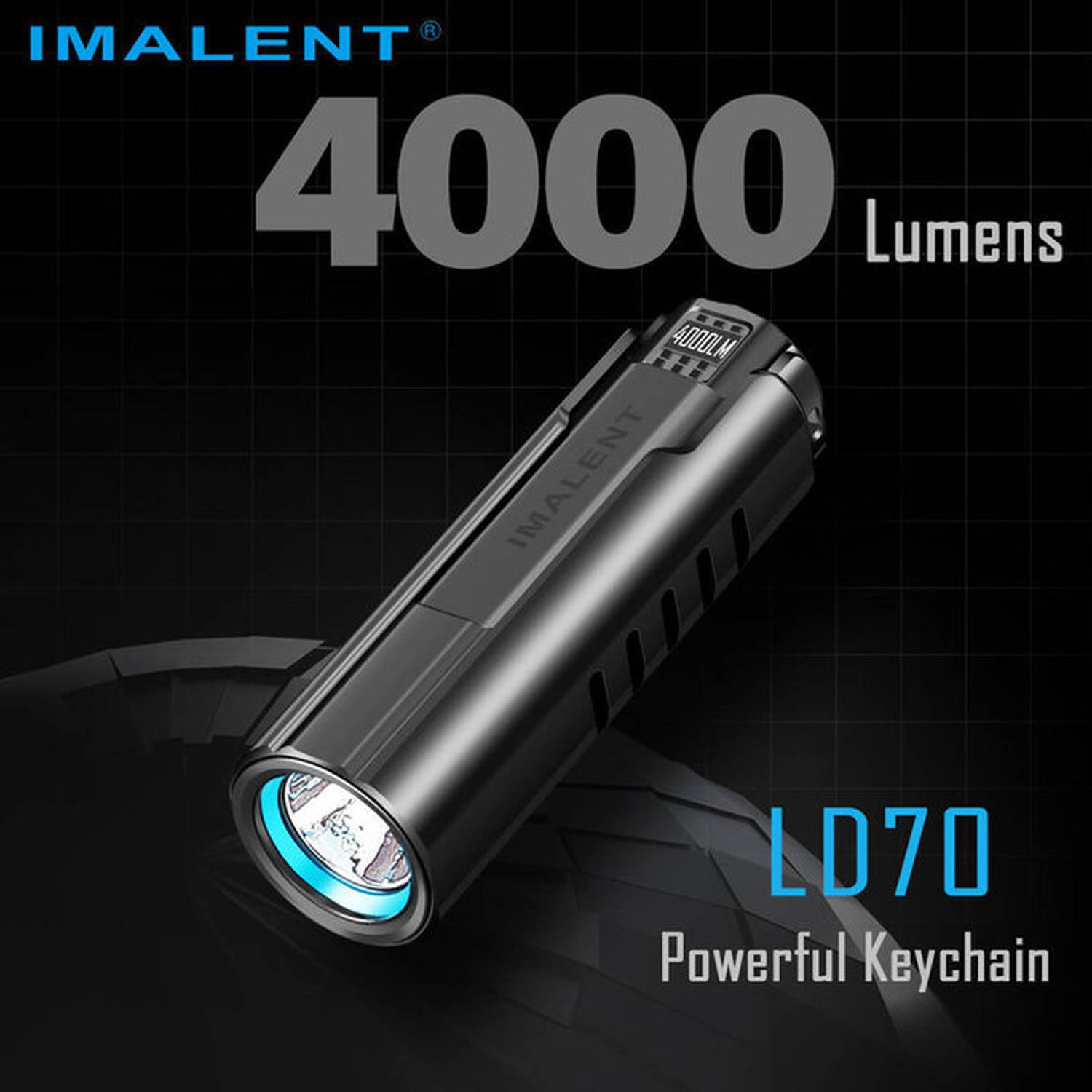 Imalent LD70 Mini EDC LED-Taschenlampe mit 4000 Lumen und eine Leuchtweite von bis zu 203 Metern.