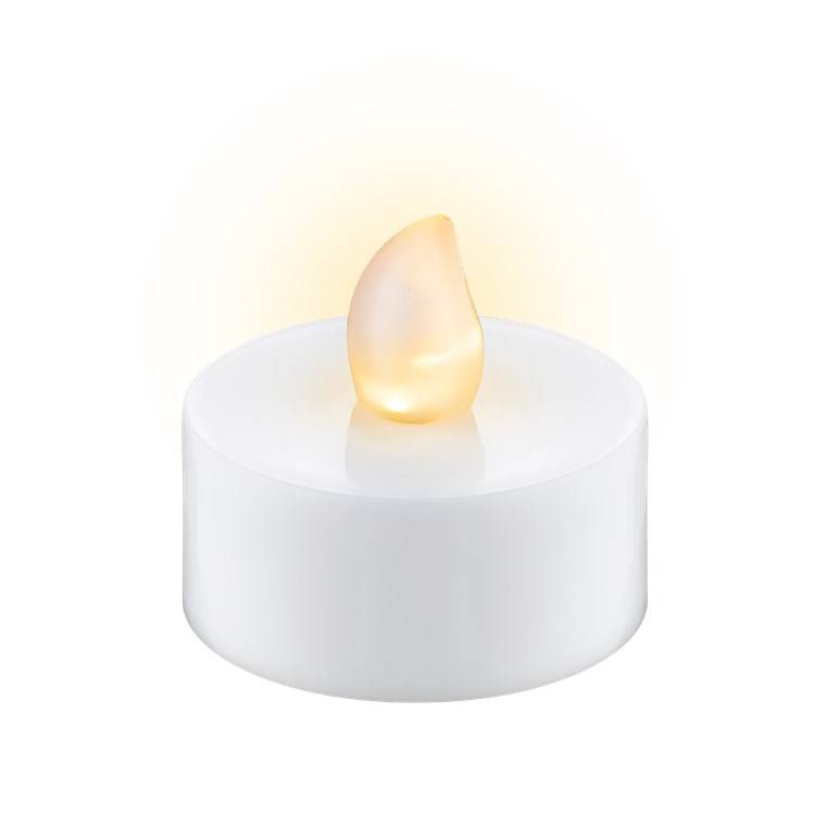 Goobay 4er-Set LED-Teelichter mit Timer, weiß - mit Timerfunktion und flackernder Flamme, batteriebetrieben, warmweiß (2