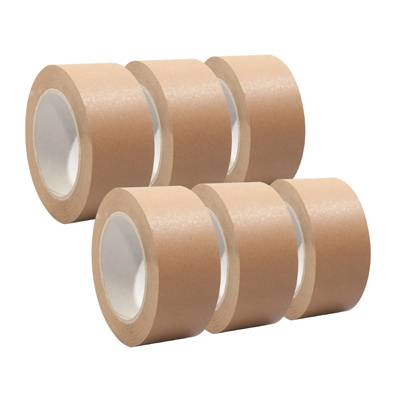6 Rollen Papierklebeband | Papierpackband | Ökologisch & nachhaltig, 50mm x 50m