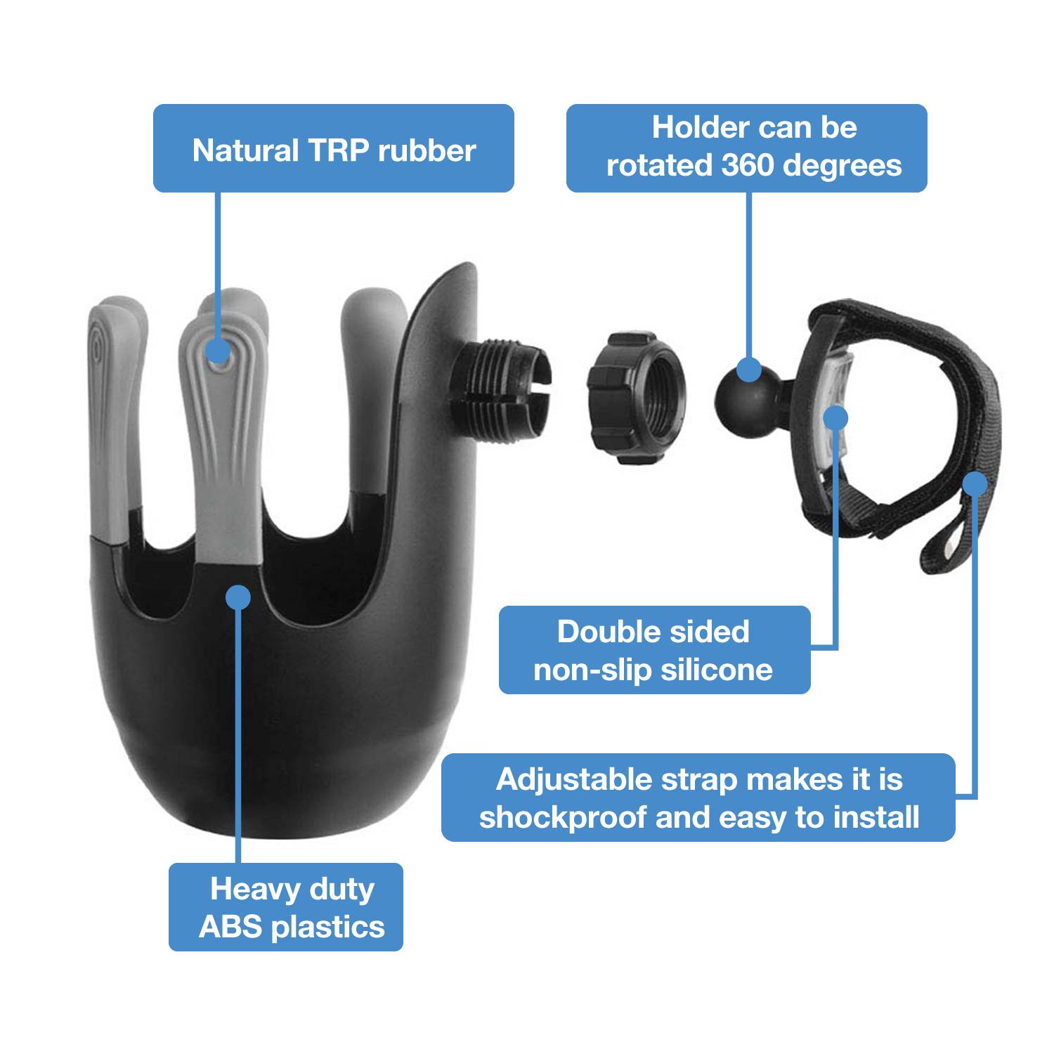 Wicked Chili 2x Getränkehalter / Becherhalter, Halterung für Fläschchen, Dosen, Becher, mit Klettverschluss