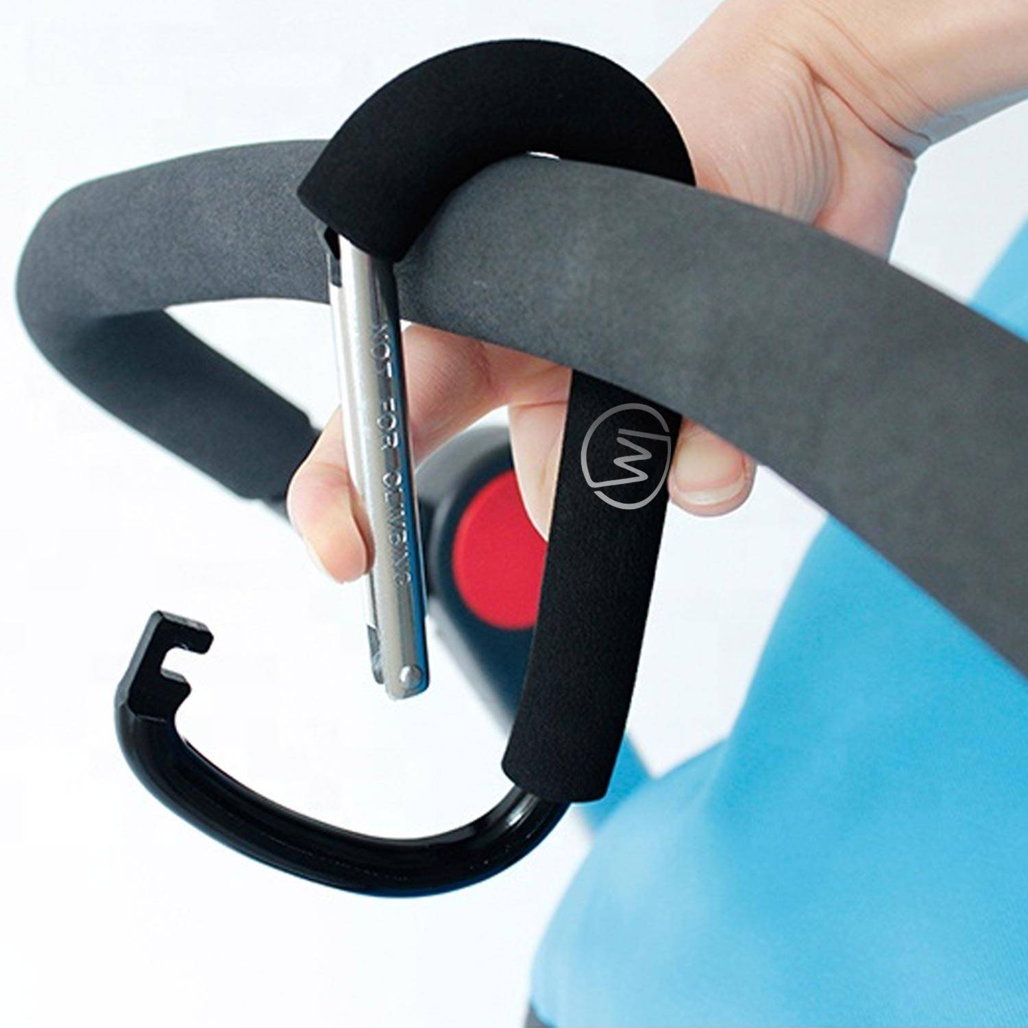Wicked Chili Taschenkarabiner für Kinderwagen, XXL-Kinderwagenhaken, Universalhaken, Haken für Wickeltasche, Einkaufshaken für Buggy, Organizer -