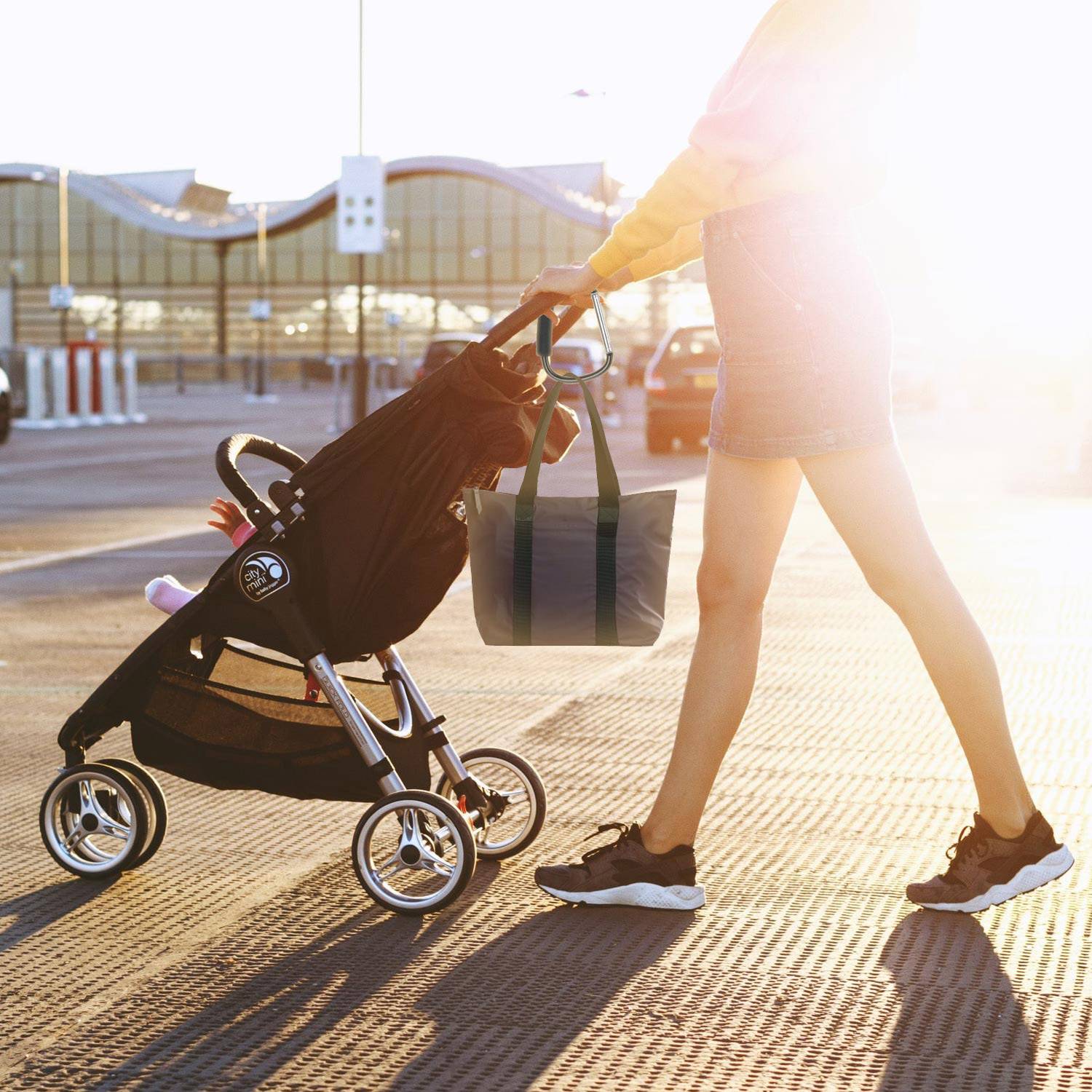 Wicked Chili Taschenkarabiner für Kinderwagen, XXL-Kinderwagenhaken, Universalhaken, Haken für Wickeltasche, Einkaufshaken für Buggy, Organizer -