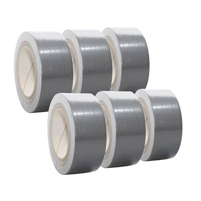 6 Rollen Premium Gewebeband, Panzertape, Duct Tape, 50mm x 50m, silber