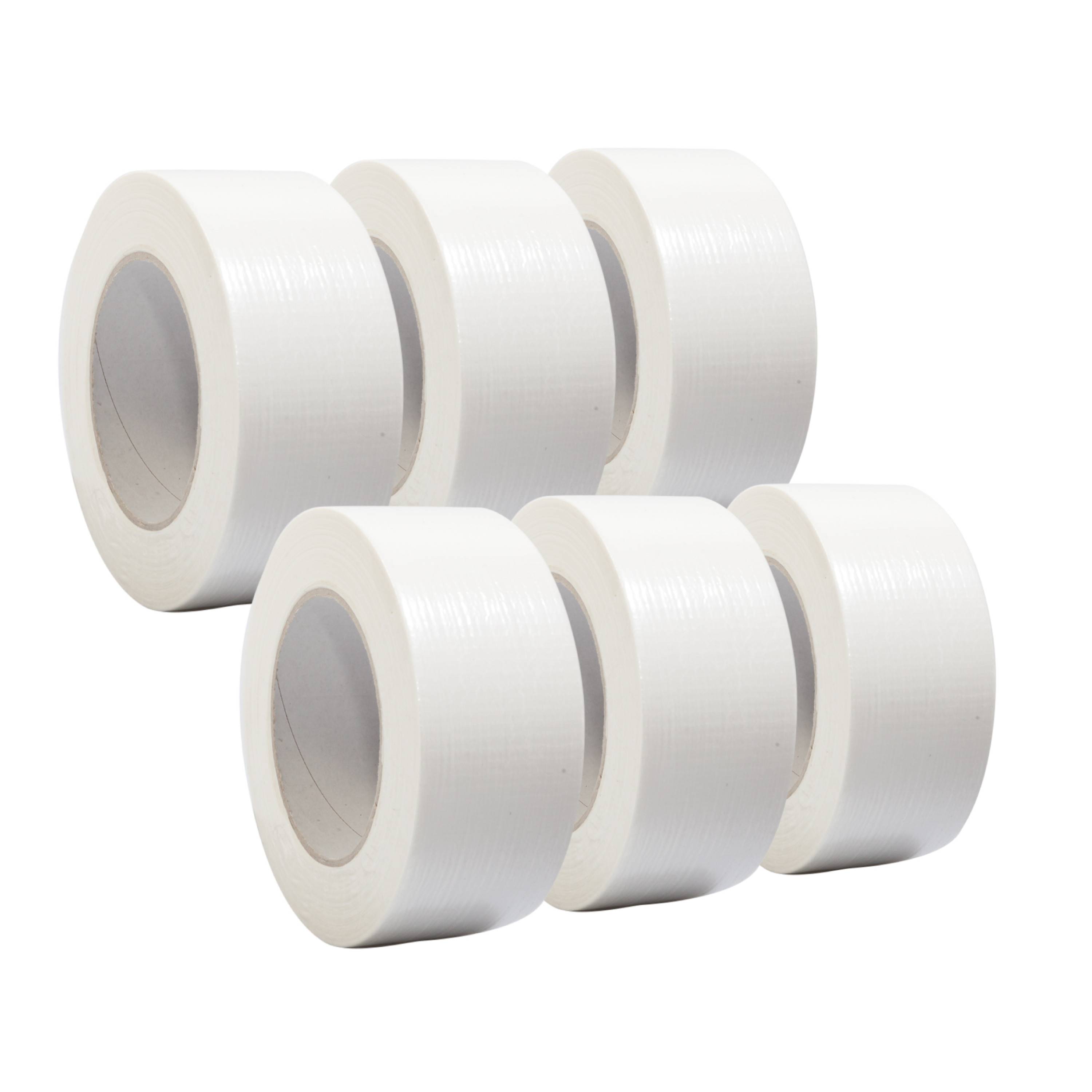 6 Rollen Premium Gewebeband, Panzertape, Panzerband, 50mm x 50m, weiß